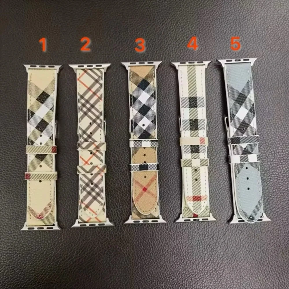 Leather Plaid Apple Watch Band 38/40/41/42/44 - Picture 3 of 16